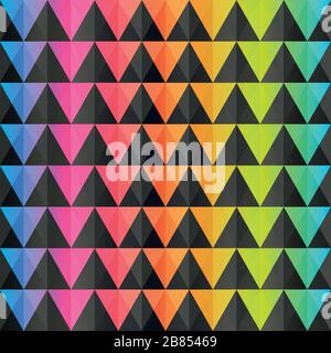 spectrum triangle seamless pattern Stock Vector