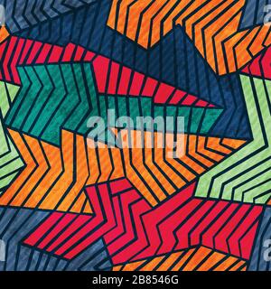 grunge mosaic seamless pattern Stock Vector