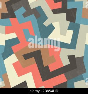 tribal seamless pattern with grunge effect Stock Vector
