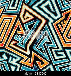 yellow maze seamless pattern Stock Vector