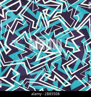 blue maze seamless pattern with grunge effect Stock Vector