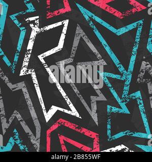 graffiti seamless pattern with grunge effect Stock Vector