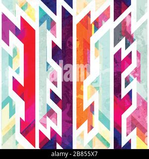 hipster geometric seamless pattern with grunge effect Stock Vector