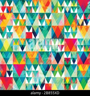 watercolor triangle seamless pattern with grunge effect Stock Vector