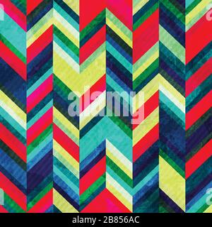 vintage zigzag seamless pattern with grunge effect Stock Vector