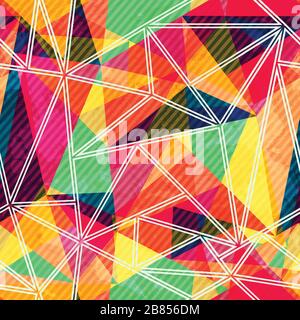 watercolor mosaic seamless pattern with grunge effect Stock Vector