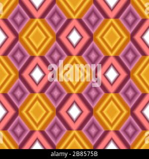 Seamless colorful backdrop. Colorful gradient rhombs texture. Pink and yellow colors Stock Vector