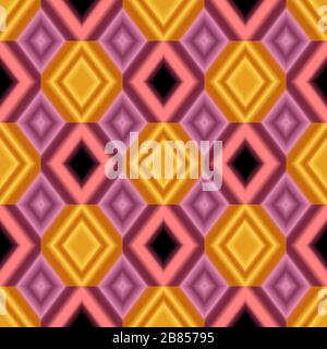Seamless colorful backdrop. Colorful gradient rhombs texture. Pink, yellow and black colors. Stock Vector