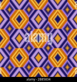 Seamless colorful backdrop. Colorful gradient rhombs texture. Blue and yellow colors Stock Vector