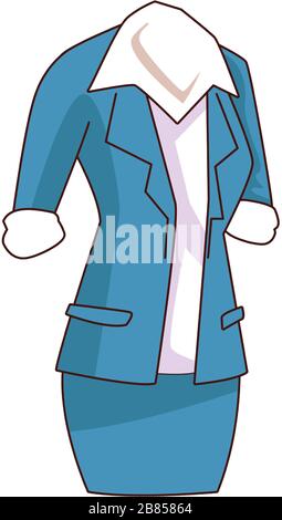 elegant female suit isolated icon Stock Vector