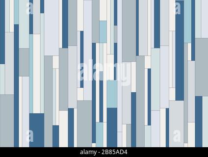 Abstract geometric vertical rectangle stripes pattern blue color tone background and texture. Vector illustration Stock Vector