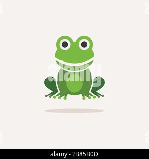 Frog. Color icon with shadow. Animal glyph vector illustration Stock Vector