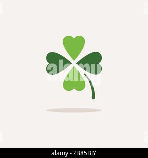 Clover. Color icon with shadow. Spring glyph vector illustration Stock Vector