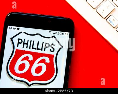 Ukraine. 20th Mar, 2020. In this photo illustration a Phillips 66 logo seen displayed on a smartphone. Credit: Igor Golovniov/SOPA Images/ZUMA Wire/Alamy Live News Stock Photo