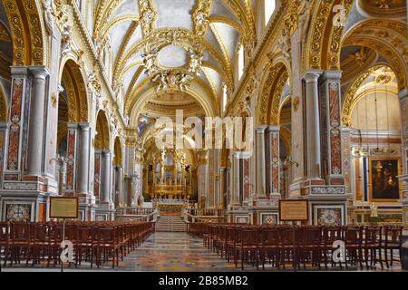 Interior of the church in the abbey of Monte Cassino, Italy Stock Photo