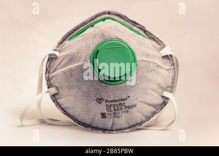Protective face mask with P2 / N95 filtration system Stock Photo