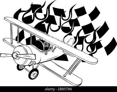 Vector Cartoon Fighter Plane. Twin-engine, variable-sweep wing multirole combat aircraft. Stock Vector