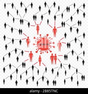 spread coronavirus infection infographics Stock Vector