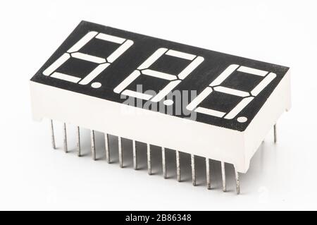 Various electronic components, close-up set on isolated white background Stock Photo