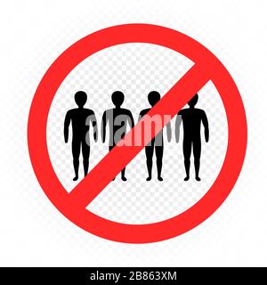 gather masses ban no people area Stock Vector