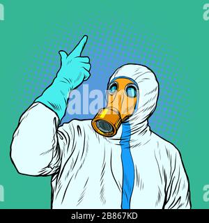 doctor in protective suit and mask Stock Vector