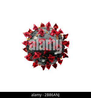 COVID-19 Isolated on a white background Chinese coronavirus under the microscope. Realistic vector 3d illustration. Pandemic, disease. Floating China Stock Vector