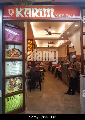 New Delhi, India - November 16, 2019: Karim's estaurant in Old Delhi India Stock Photo