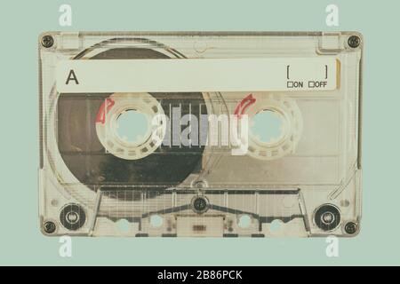 Retro styled image of an old audio compact cassette Stock Photo