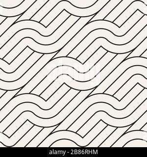 Vector seamless geometric pattern. Stylish abstract background. Repeating interweaving lines design. Stock Vector