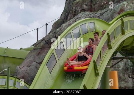 Orlando Florida. March 10 2020. People enjoying Krakatau Aqua