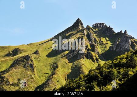 cableway of Sancy range, Puy-de-Dome, Auvergne-Rhone-Alpes, Massif-Central,  France Stock Photo