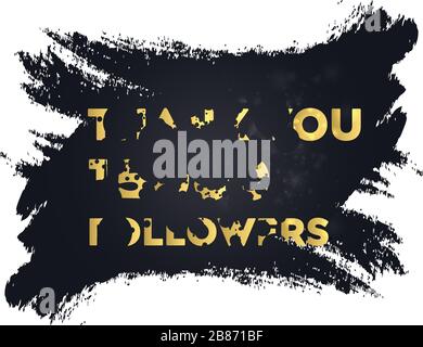 15000 Followers. Web user or blogger celebrates a large number of subscribers, Vector in Luxury black and gold Gradient, 15K followers illustration Stock Vector
