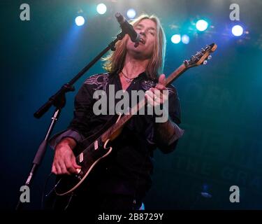 Former Styx band member Dennis DeYoung performs at the Seminole Hard Rock Live Arena in Hollywood, Florida. Stock Photo