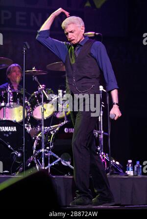 Former Styx band member Dennis DeYoung performs at the Seminole Hard Rock Live Arena in Hollywood, Florida. Stock Photo