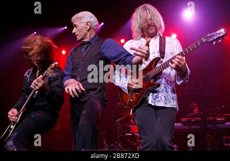 Former Styx band member Dennis DeYoung performs at the Seminole Hard Rock Live Arena in Hollywood, Florida. Stock Photo