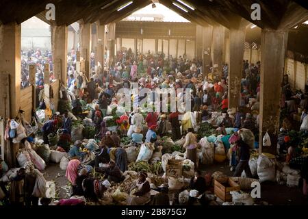 A general view shows the Wakulima market in Nairobi, Kenya on March 9, 2011. Wakulima is the biggest market in East Africa. Stock Photo