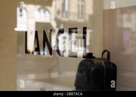 Bordeaux , Aquitaine / France - 09 18 2019 : Lancel french luxury shop window in city street Stock Photo