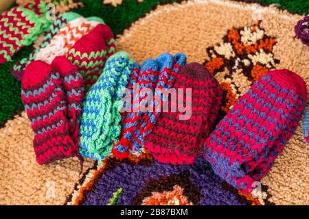 Knitted socks - bulgarian national costume Stock Photo