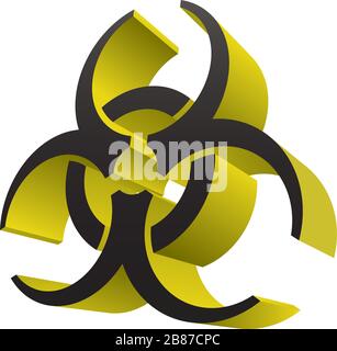 Biohazard Health Medical Warning 3D Symbol Isolated Vector Illustration Stock Vector