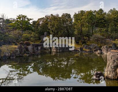 A picture of the gardens inside the Nijō Castle complex. Stock Photo