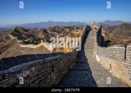 Jinshanling Great Wall of China, Beijing Stock Photo