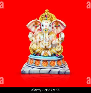 Indian God Lord Ganesha Idol, Statue, temple Stock Photo