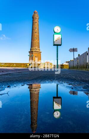 The New Lighthouse, Borkum, island, East Frisia, winter, season, autumn, Lower Saxony, Germany, Stock Photo