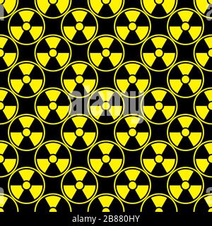 Radioactivity emblem danger power icon background black yellow Stock Vector