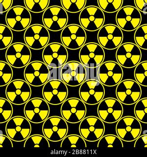 Radioactivity emblem danger power icon background black yellow Stock Vector