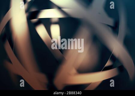 Abstract 3d rendering of futuristic background with bokeh, depth of field effect. Blurred intersecting lines. Stock Photo
