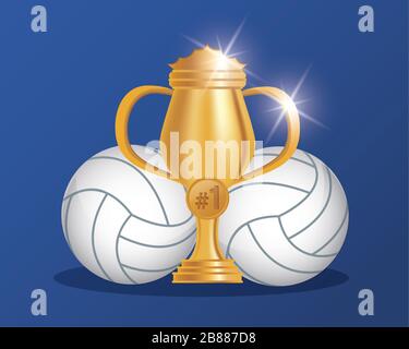 volleyball sport balloon and trophy Stock Vector Image & Art - Alamy