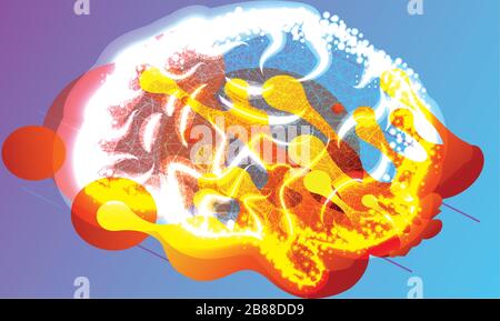 sharp mind waves on abstract background Stock Vector