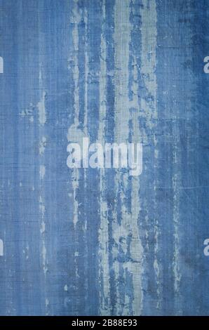 Close up blue dirty old plastic sacks texture. Stock Photo