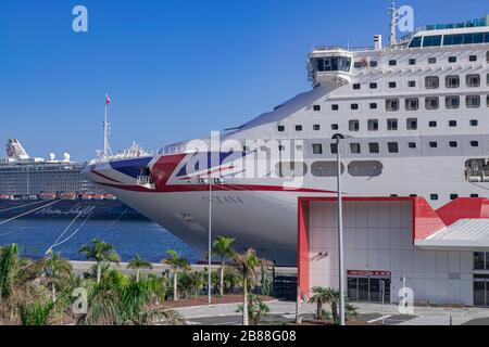 Tenerife Spain December 27 2019 Oceana cruise ship moored at